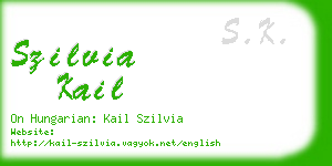 szilvia kail business card
